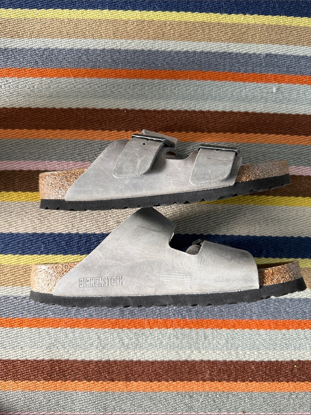 Birkenstock Arizona Two-Strap Sandals in Light Gray - Worn once - Picture 3 of 4